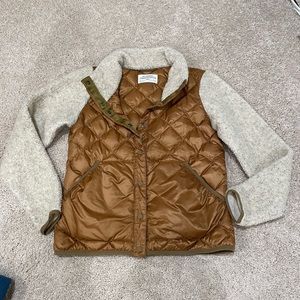 REI Brown Puffer Jacket with Cream Sherpa Sleeves